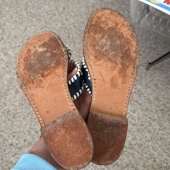 Navy w/White Whipstitch Palm Beach Sandals 🇺🇸 - Picture 3 of 5